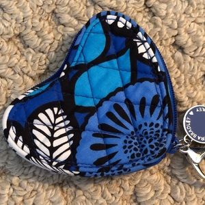 Vera Bradley Heart Coin Kisslock Blue Bayou